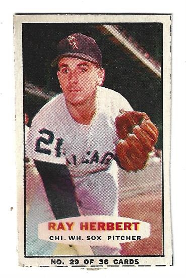Ray Herbert (Chicago White Sox) Bazooka Gum Card